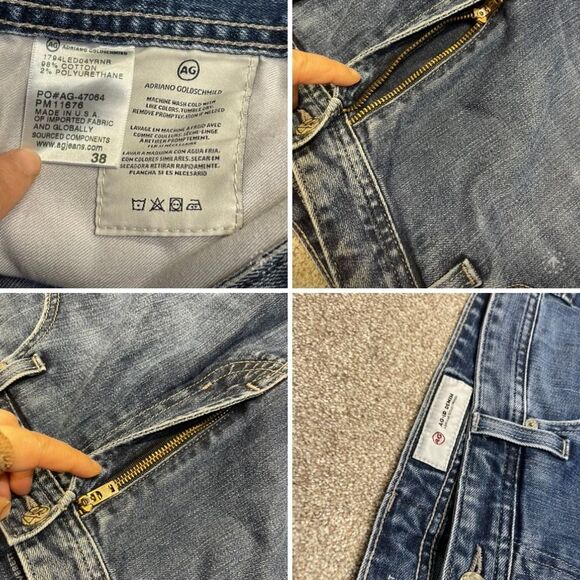 Ag Adrienne goldschmied mens the Everett slim straight jeans sz 38x27 blue jeans - Picture 9 of 12